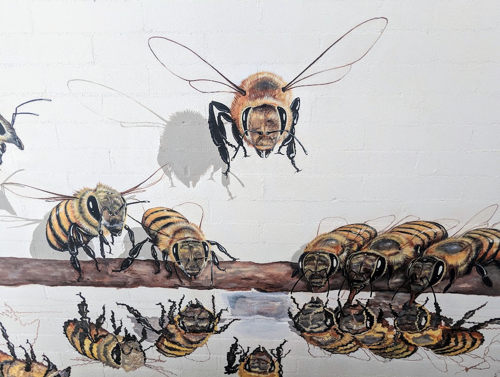 Bee detail in Willey For the Good of the Hive Mural